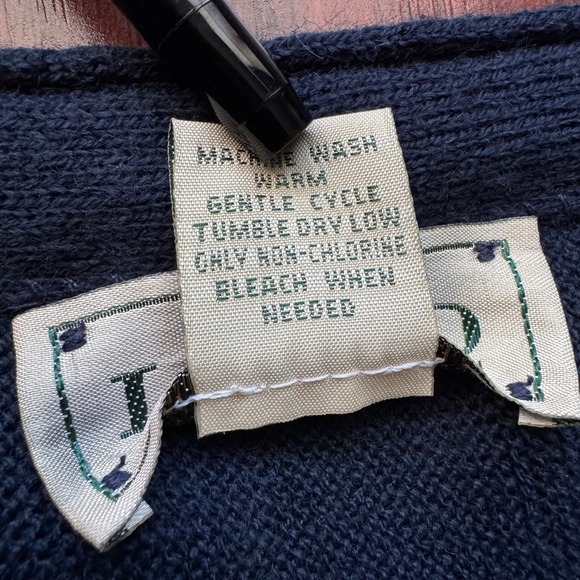 Vintage IZOD Golf Cardigan Sweater 90s Mens Large Navy Blue Embroidered Logo - Picture 5 of 16